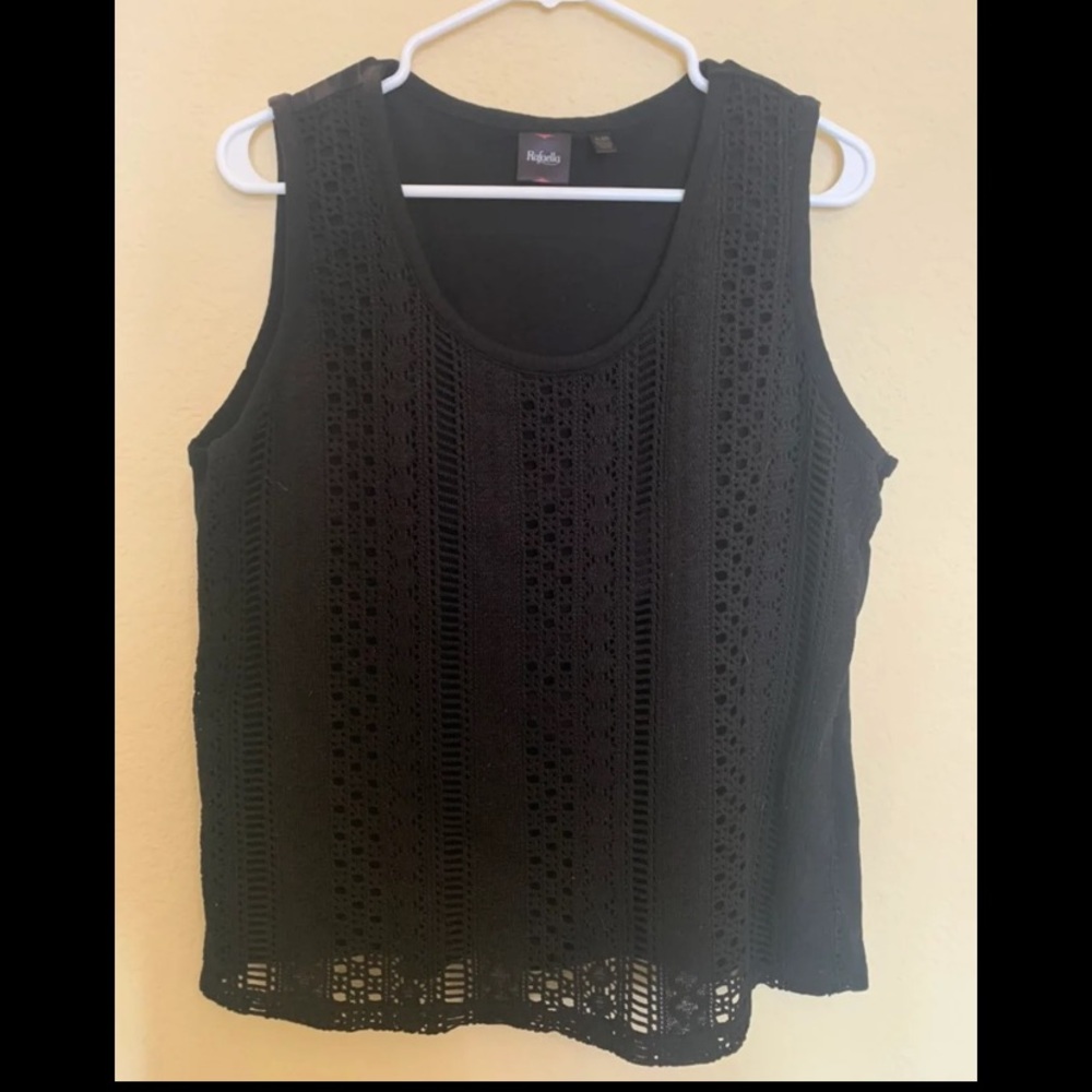 Rafaella Black Lace Tank Top